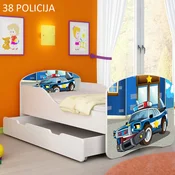 Djecji krevet ACMA s motivom + ladica 160x80 cm 38 Policija