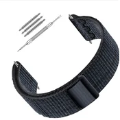 INF Najlonski pašček za uro Garmin, združljiv z modeli 22 mm - Forerunner 245/255/265M Black+Blue, (21733957)