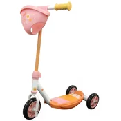 Trojkolesna skiro s košikom za punčko 3 Wheels Scooter Smoby s kovinsko konstrukcijo proti zdrsu in nastavljivimi ročaji