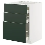METOD/MAXIMERA Podstav omr za kuh pl/3 ličn/3 prd, bela/Havstorp globoka zelena, 60x60 cm