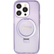 Guess GUHMN61HRSGSU iPhone 11 / Xr 6.1 purple hardcase Ring Stand Script Glitter MagSafe (GUHMN61HRSGSU)