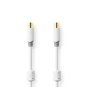 Nedis Koaksialni kabel | IEC (koaksialni) moški | IEC (koaksialni) ženski | Pozlačeno | 100 dB | 75 ohmov | Dvojno zaščiten | 10,0 m | Okrogla | PVC | Bela | Škatla