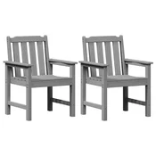 Vidaxl Vrtni jedilni stol 2 szt. Svetlo siva 65,5 x 59 x 88 cm HDPE