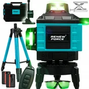 Dexxer Komplet aku. 16 linijski zeleni gradbeni laserski nivelir 2x 2400mah s stativom LS160