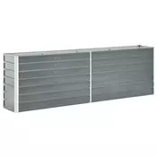 Povišena vrtna gredica od pocincanog celika 240x40x77 cm siva