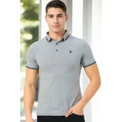T9586 DEWBERRY MENS POLO SHIRT-GREY