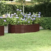 shumee vidaXL Visoka greda iz prašno premazanega jekla 152x80x36 cm rjava