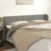 Vidaxl vidaXL Vzglavje s krilci svetlo sivo 163x23x78/88 cm žamet