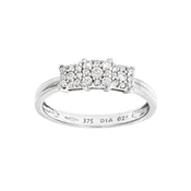 DIAMANT LETERNEL Prstan Cluster-Ring aus 375 Weißgold mit Diamant srebrna