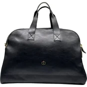 Casa Padrino luxury genuine leather travel bag black / gold 50 cm - Made in Italy