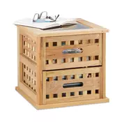Northix Orehova stranska mizica z 2 predaloma lesena 45x40x55 cm