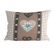 Polibombažna prevleka za vzglavnik HEART RETRO POLY 70x90 cm, rjava