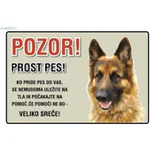 Tabla Pozor pes – različne pasme -