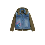 Desigual Prehodna jakna Stitch™ modra/oliva