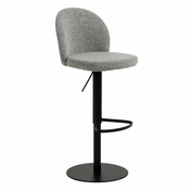 Črn/siv barski stol z nastavljivo višino (višina sedeža 55 cm) Patricia – Actona