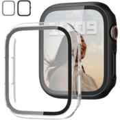 Infostyle Zaščitni ovitek za Apple Watch 41mm Series 9/8/7 (prozoren+črn)