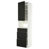 METOD / MAXIMERA Visoki element za ugradne uredaje, bela/Lerhyttan crno bajcovano, 60x60x240 cm