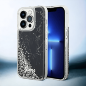 Guess Ovitek Guess Liquid Glitter Marble za iPhone 14 Pro Max (GUHCP14XLCSGSGK)