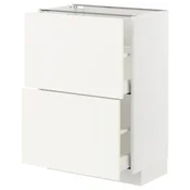 METOD / MAXIMERA Podni element,2 fioke, bela/Vallstena bela, 60x37 cm