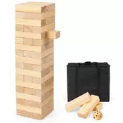 Northix 54-delni komplet lesenih kock Darn Tower – Borov les, naravna barva, 5 x 3,3 x 15,2 cm