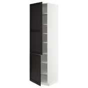 METOD Visoki element s policama/2 vrata, bela/Lerhyttan crno bajcovano, 60x60x220 cm