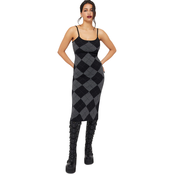 Ženska obleka KILLSTAR - Twilight Argyle - Black/Grey - KSRA013931
