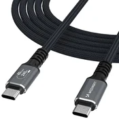 WOZINSKY Kabel Thunderbolt 4 USB-C 240 W 4K, 1 m – črn