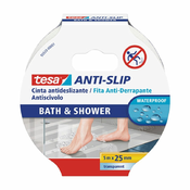 TESA Anti slip bath & shower 5mx25mm, Protuklizna traka za kadu, Odrasli, Prozirno, PVC, 5000 mm, 25 mm