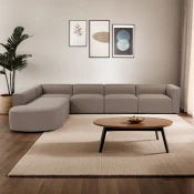 Atelier del Sofa Ugaona garnitura Mora X-Oval-L1-O1-O1-R1, 320x235x69 cm, Smeda