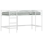 Vidaxl Postelja z loft tipom za otroke Bela 107 x 200 cm Jeklo