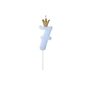 shumee Rojstnodnevna sveča PartyDeco številka 7 svetlo modra 9,5 cm