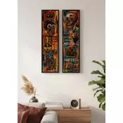 Wallity Dekorativne uramljene slike na platnu, 25x100cm, 2 komada, Šarene