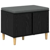 Vidaxl Haldna klop Črni Hrast 60 x 38 x 46 cm Oblikovan Les in Tkanina