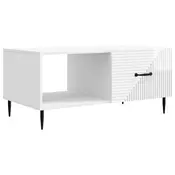 vidaXL Klubska miza Bela visok sijaj 90 x 50 x 40 cm Inženirski les