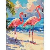 Ideyka Slikanje po številkah - Rožnati flamingi ©art_selena_ua 30 x 40 cm