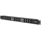 Intellinet PoE Patch Panel, 24 Port Patch Panel with 12 port RJ45 Data In and 12 port RJ45 Data and Power Out, Passive Power over Ethernet Delivered on 12 Ports, 1U, CAT5e