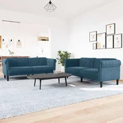 2-dijelni set sofa plavi baršunasti