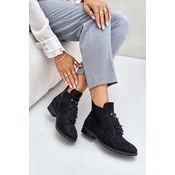Insulated Low Ankle Boots with Zipper Decoration S.Barski Black