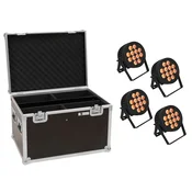 EUROLITE Set 4x LED IP PAR 12x9W SCL Spot + kovček - EUROLITE