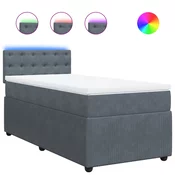 vidaXL vidaXL Box spring postelja z vzmetnico temno siva 90x200 cm žamet, (21310805)