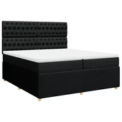 vidaXL vidaXL Box spring postelja z vzmetnico črn 200x200 cm blago, (21304407)