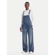 Tommy Jeans Jeans hlače z naramnicami Classic DW0DW20529 Modra Straight Fit