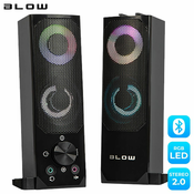 Blow MS-28 racunalni zvucnici Soundbar, 2u1, 2.0 Stereo, USB, Bluetooth, RGB LED osvjetljenje, crni (ZV-BL-PC-MS28-66379)