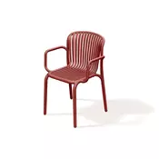 Prosperplast Plastični stol z nasloni za roke BRENE, retro rdeč, 53 x 57,5 x 82,5 cm