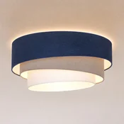 Duolla Stropna svetilka Trio, temno modra/bež, O 60 cm, tekstil, E27 - Kuhinja - Mladostno bivanje - temno modra, bež - Tkanine/tekstil