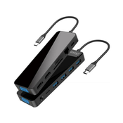 ESTUFF priklopna postaja ES235470, HDMI, VGA, USB-C, 13-v-1