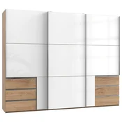 Modern Living Omara Z Drsnimi Vrati Level 36 D, Bela, Barva Hrasta