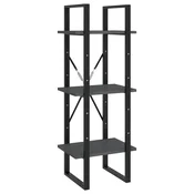 Ormaric za knjige s 3 razine sivi 40 x 30 x 105 cm od borovine