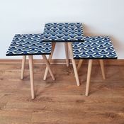 HANAH HOME Set 3 stocica 3Shp157 Navy Blue