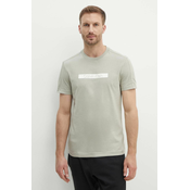 Pamučna majica Calvin Klein za muškarce, boja: bež, s tiskom, K10K113110